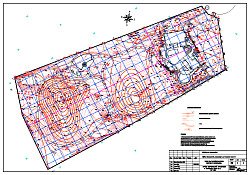 Пример проекта вертикальной планировки в красных отметках с картограммой перемещения земляных масс